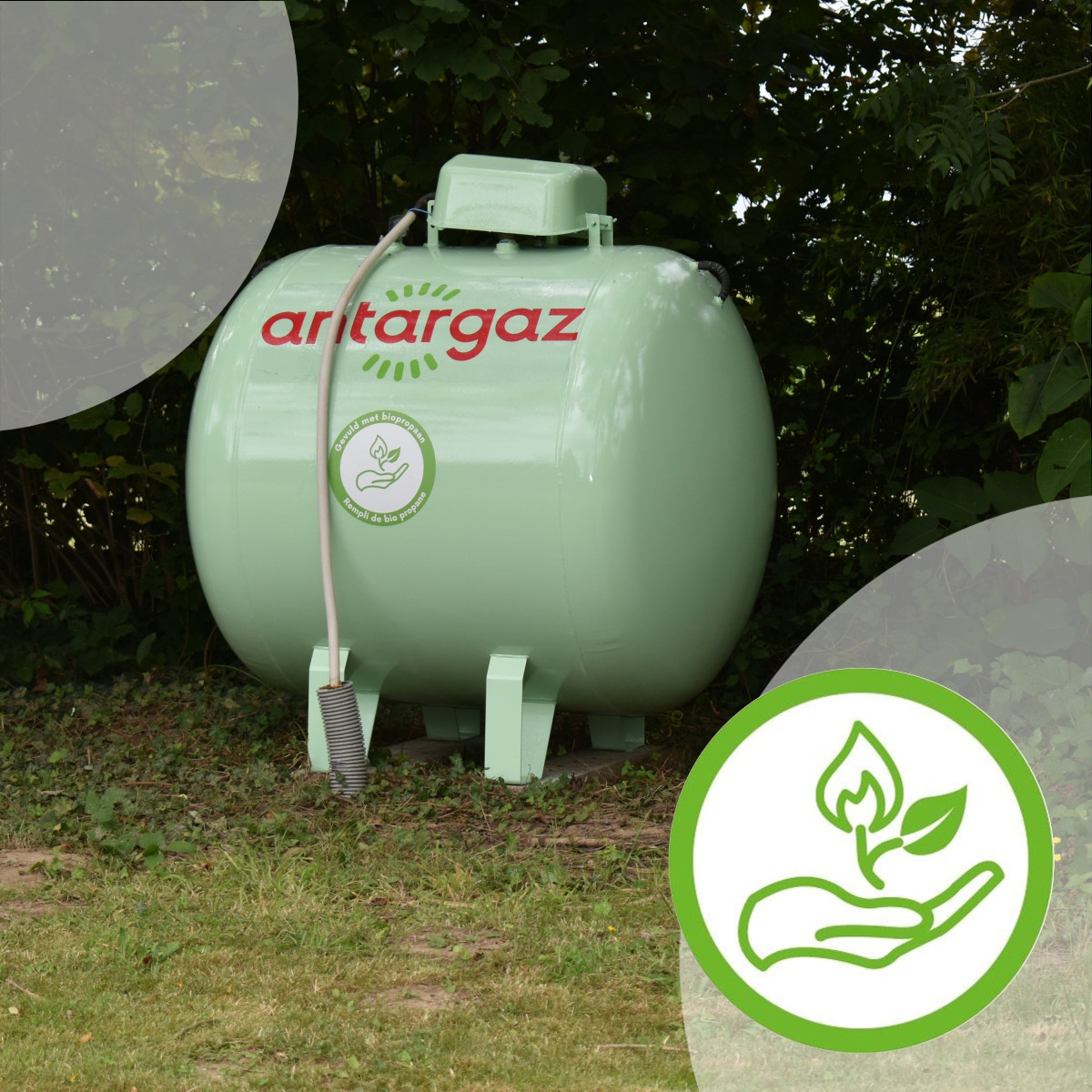 renewable liquefied gas in a tank